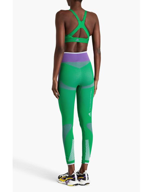 Adidas By Stella McCartney Green Sport-bh aus stretch-material mit logoprint