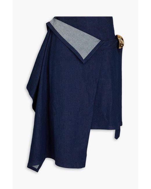 J.W. Anderson Blue Appliquéd Layered Denim Mini Skirt