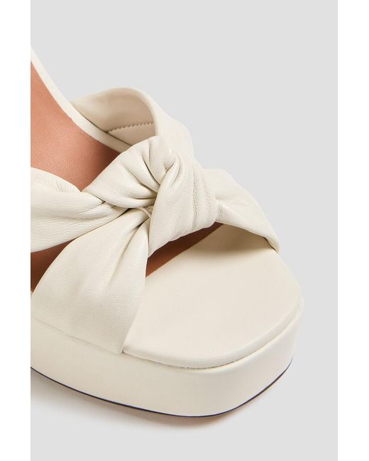 Maje Natural Knotted Leather Platform Sandals