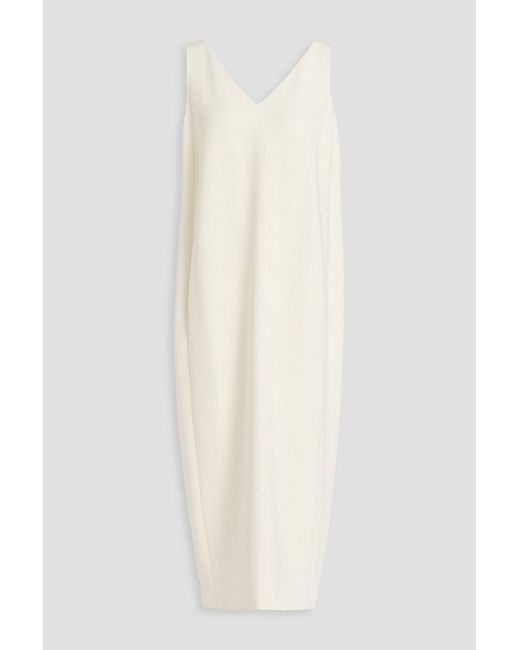 Theory White Crepe Midi Dress