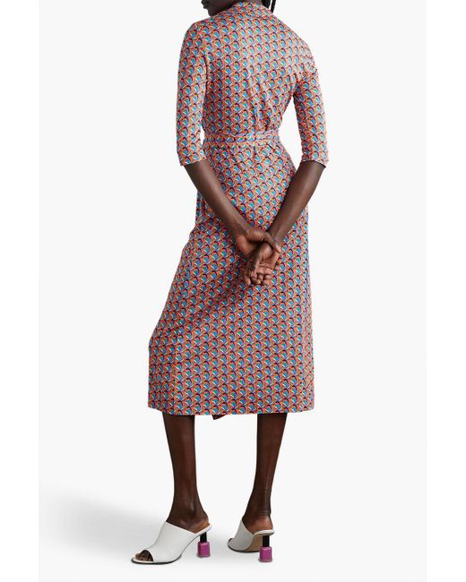 Diane von Furstenberg Purple Abigail Printed Silk-jersey Midi Wrap Dress