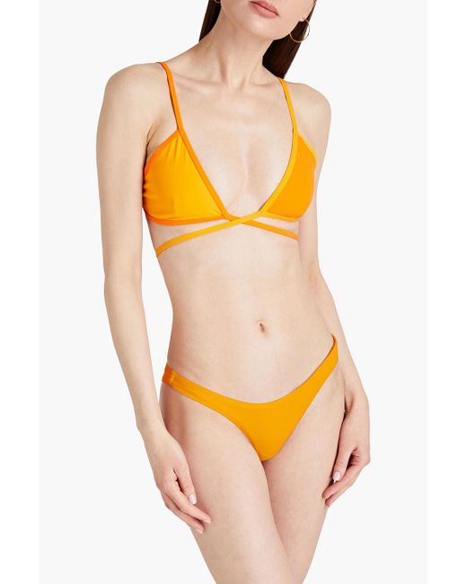 Christopher Esber Orange Wrap Triangle Bikini Top