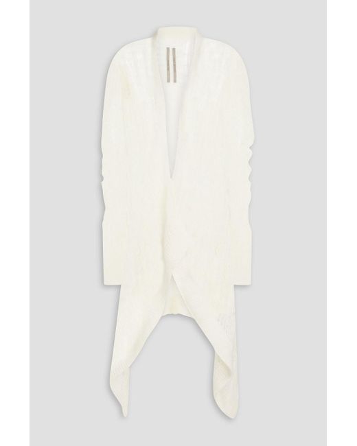 Rick Owens White Open-knit Cardigan