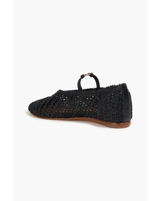 Claudie Pierlot Black Woven Leather Mary Jane Flats