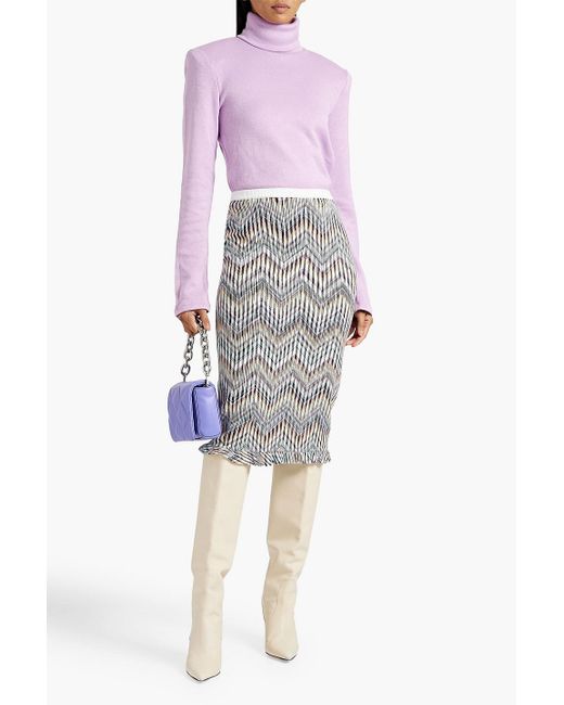 Missoni White Ruffled Crochet-knit Cotton-blend Skirt