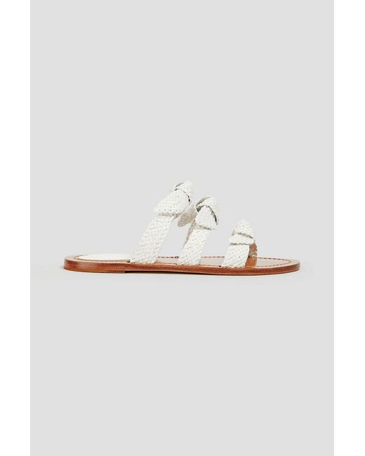 Alexandre Birman White Lolita Woven Leather Sandals
