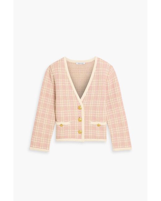 Veronica Beard Natural Claudine Metallic Jacquard-Knit Cotton-Blend Jacket