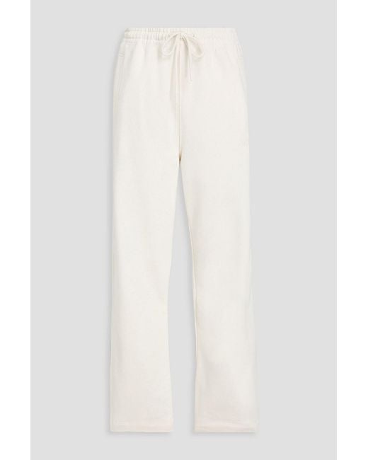 Ganni White Cotton-blend Fleece Track Pants