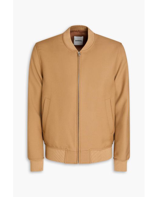 Sandro Natural Wool-blend Twill Bomber Jacket for men