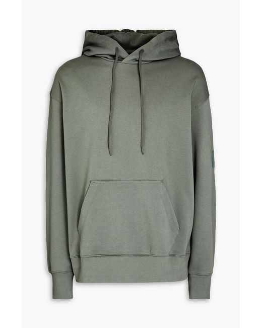 Y-3 Green French Cotton-terry Hoodie for men