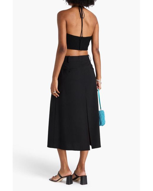 Staud Black Kyra Cropped Ottoman Halterneck Top