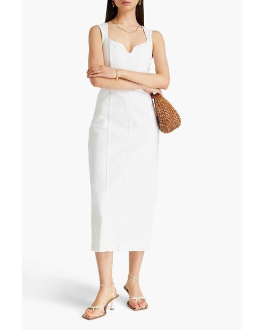 Mara Hoffman White Indya Denim Midi Dress