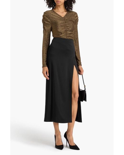 Veronica Beard Brown Neeta Ruched Jersey Top