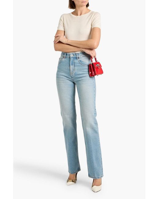 Victoria Beckham Blue Julia High-Rise Straight-Leg Jeans