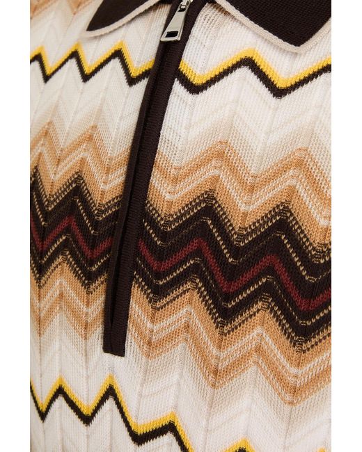 Missoni Pullover aus häkelstrick aus einer baumwoll-wollmischung mit polokragen in Brown für Herren