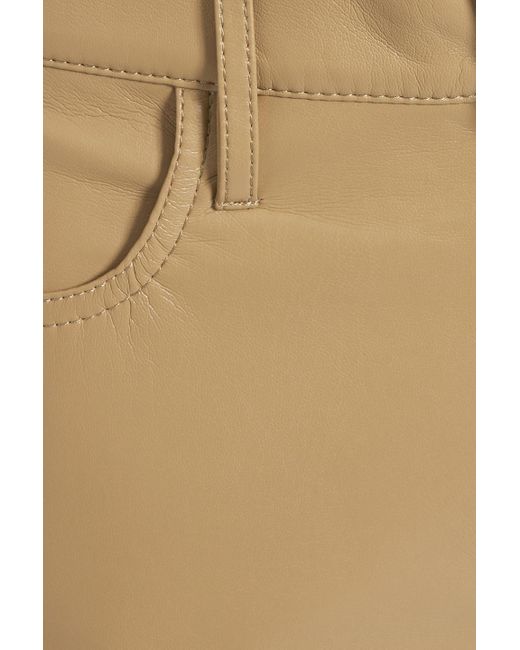 FRAME Natural Le Jane Crop Stretch-leather Straight-leg Pants