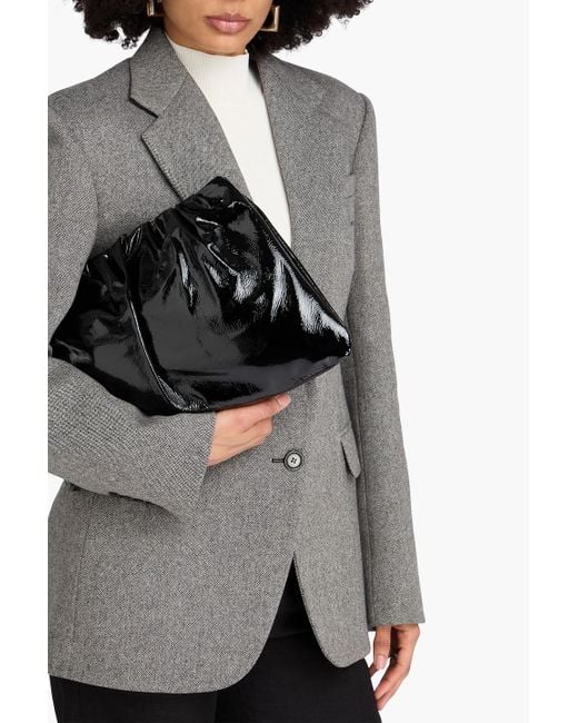 Staud Black Phoebe Patent-Leather Shoulder Bag