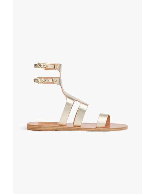Ancient Greek Sandals White Agapi Leather Sandals