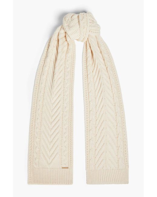 Zimmermann White Cable-knit Merino Wool And Cashmere-blend Scarf