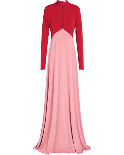 Halston Heritage Pink Brin Two-tone Jersey Gown