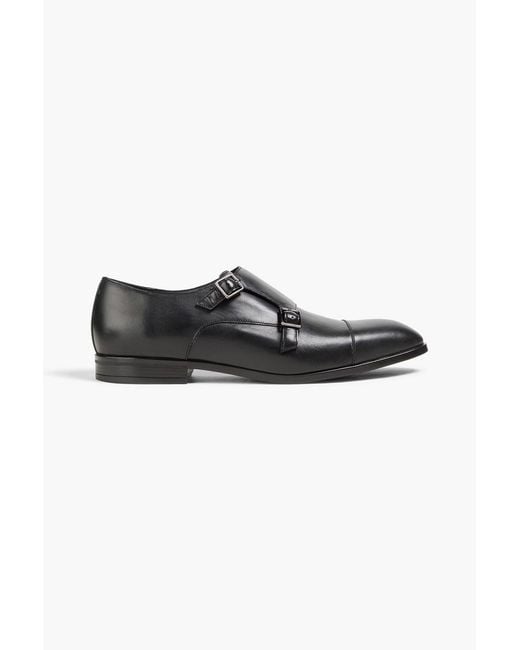 Bally Black Scardino Leather Monk-Strap Shoes for men