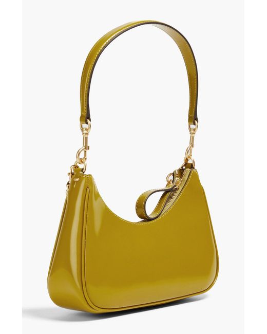 Tory Burch Yellow Mercer Patent-leather Shoulder Bag
