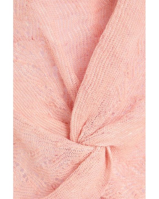 Veronica Beard Pink Kellen Twisted Linen-blend Vest