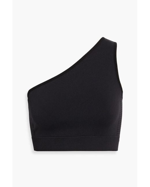 Rick Owens Black Athena One-Shoulder Cropped Stretch-Jersey Top