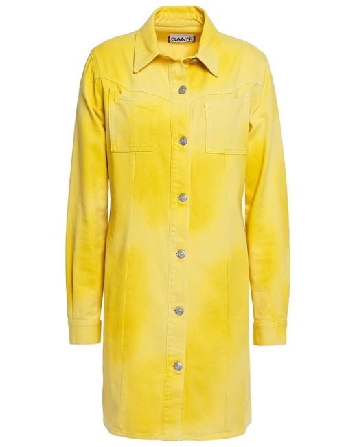 Ganni Yellow Denim Dress