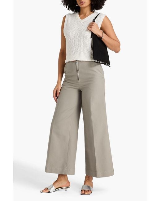 Totême  White Cotton-twill Wide-leg Pants