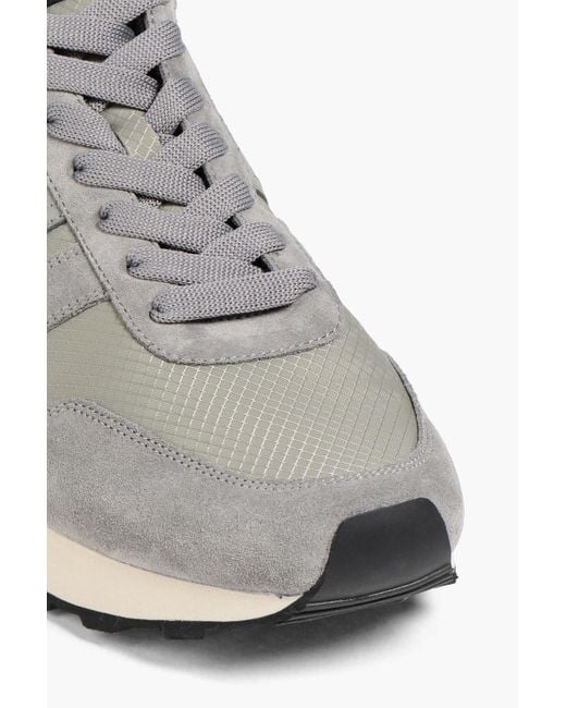 Paul Smith Gray Eighties Ripstop, Leather And Suede Sneakers for men