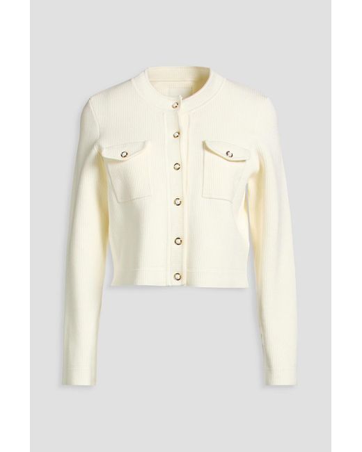 Sandro Natural Ribbed-Knit Cardigan