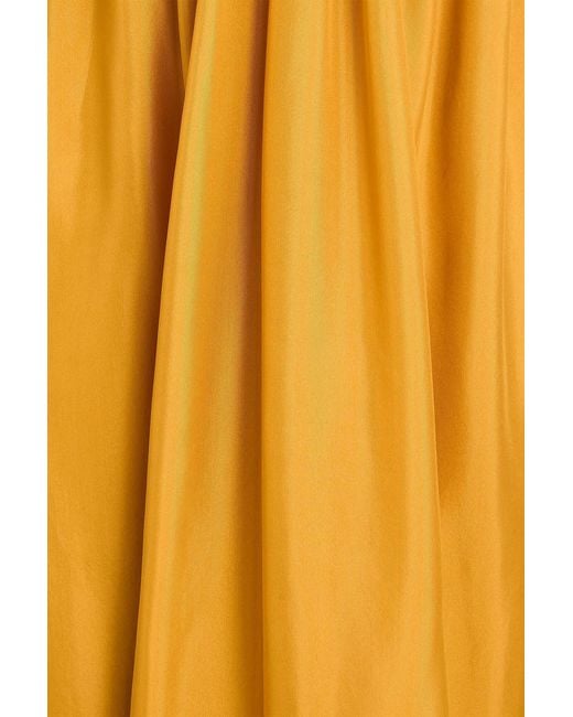 Zimmermann Yellow Ruffled Silk Maxi Dress