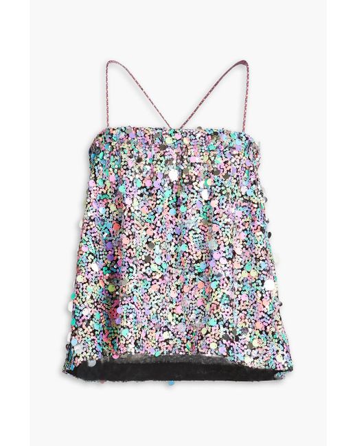 Stella Nova Caimi Sequined Tulle Top in Blue | Lyst Canada