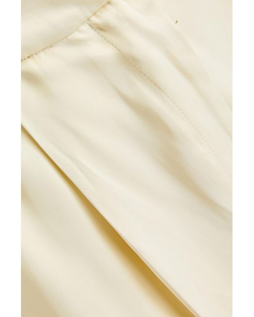 Loulou Studio White Carmel Pleated Satin Cargo Pants