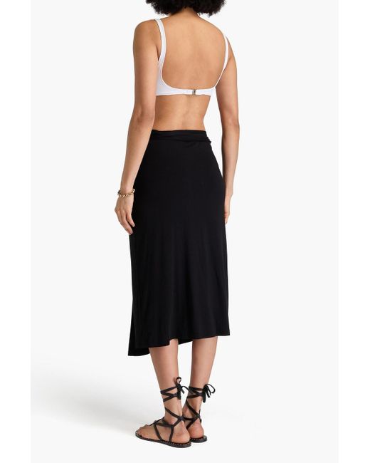 Melissa Odabash Black Ida midi-wickelrock aus jersey
