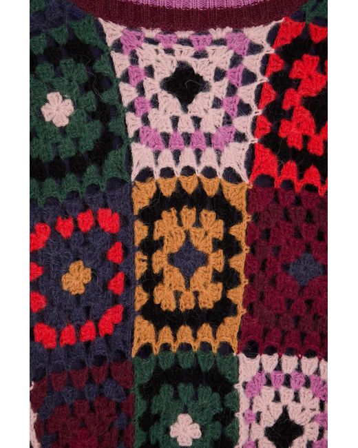 Farm Rio Red Mini-strickkleid in häkeloptik