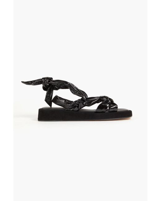 IRO Black Knotted Patent-leather Sandals