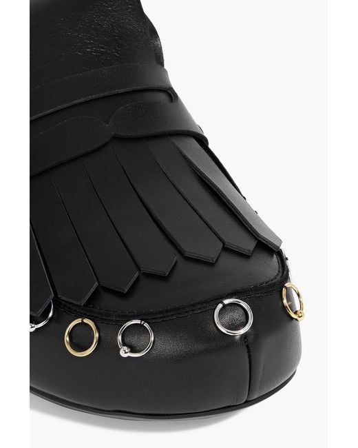 Marni Black Sabot Embellished Leather Clogs for men