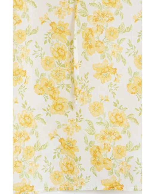 10 Crosby Derek Lam Yellow Nora Floral-print Cotton-gauze Top