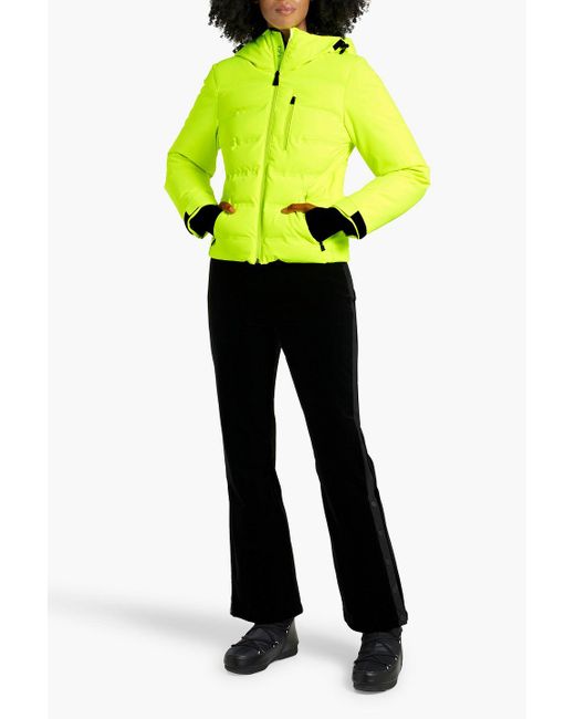 Aztech Mountain Yellow Nuke Quilted Hooded Down Ski Jacket