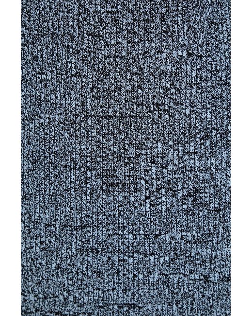 Ganni Blue Mélange Ribbed-knit Midi Dress