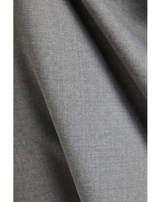 Loulou de Saison Gray Samos Wool-blend Twill Midi Skirt