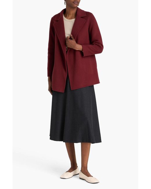 Theory Red Clairene Wool And Cashmere-blend Felt Coat