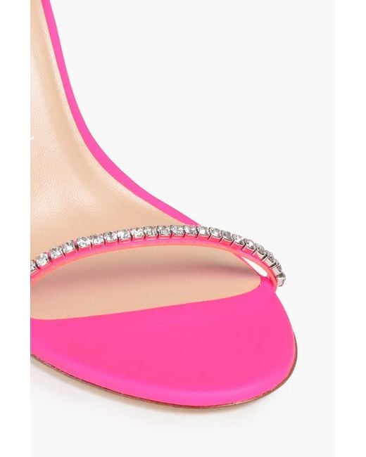 Stuart Weitzman Pink Pvc-trimmed Embellished Leather Sandals