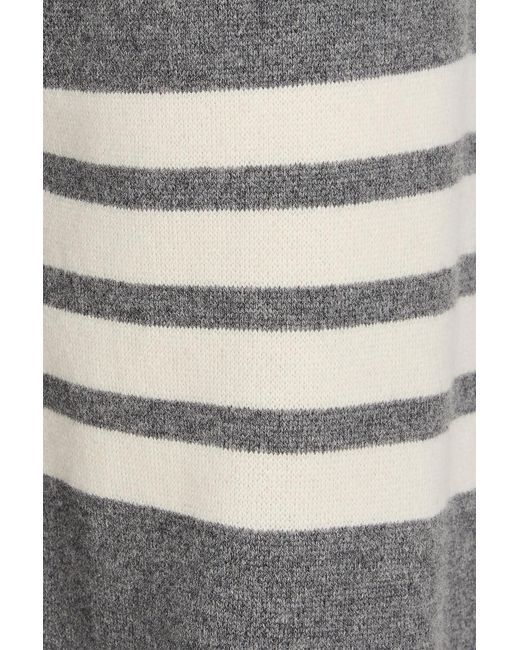 Thom Browne Gray Striped Cashmere Sweatpants for men