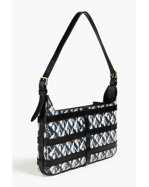 Altuzarra Black Park Place Printed Leather Shoulder Bag