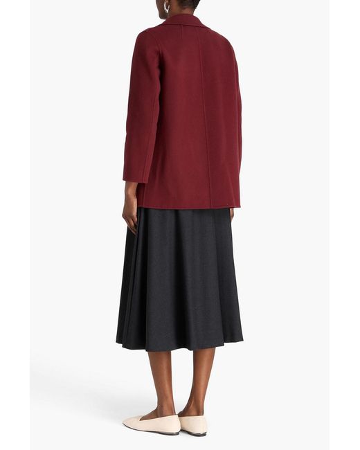 Theory Red Clairene Wool And Cashmere-blend Felt Coat