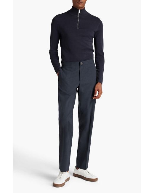 Sandro Blue Tapered Wool-blend Pants for men