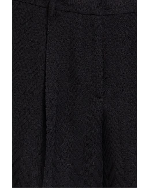 Missoni Black Crochet-knit Cotton-blend Straight-leg Pants